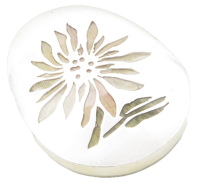 MEXICO 925 Sterling Silver  Vintage Shiny Flower Cutout Brooch Pin  BP5284