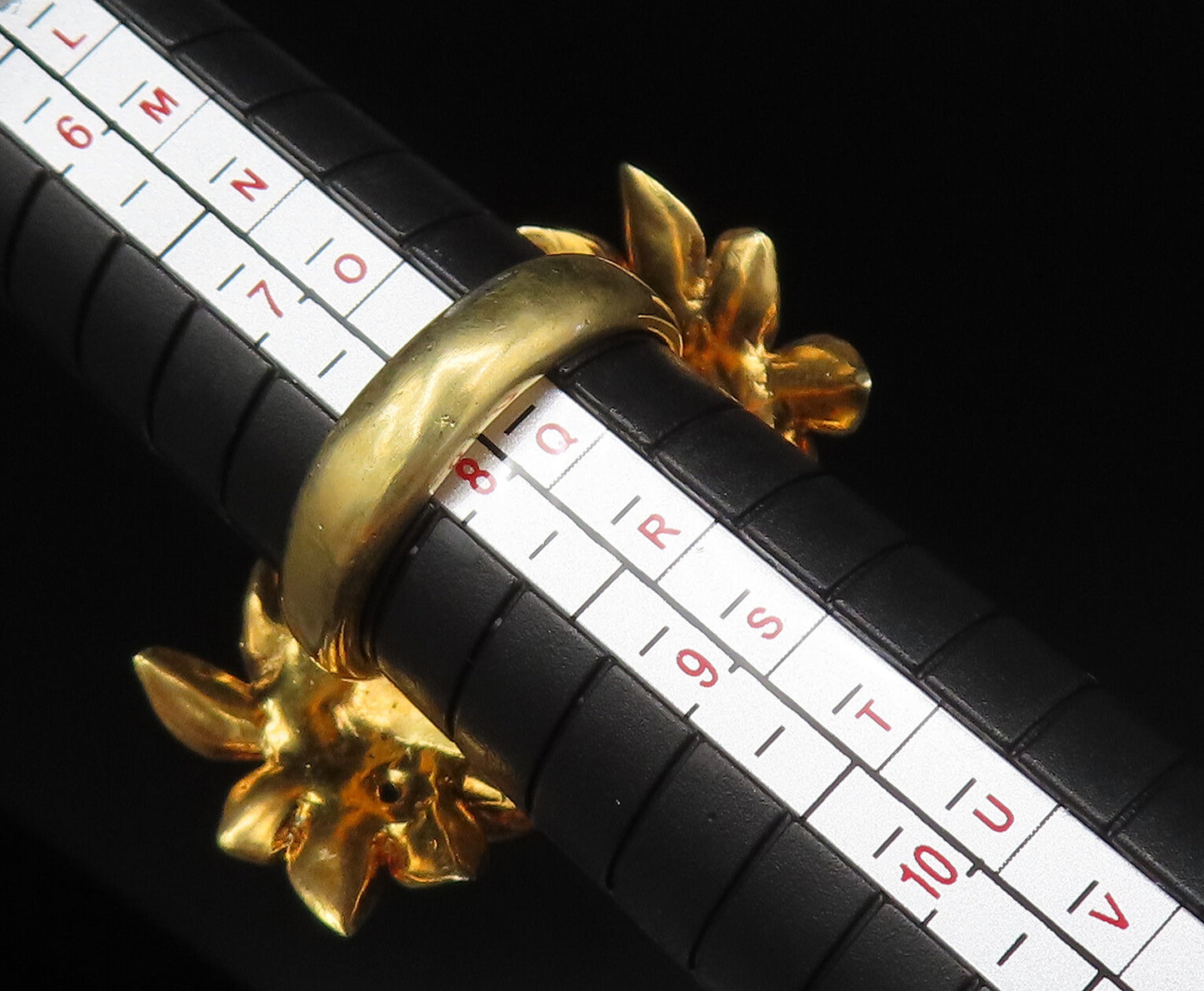 925 Sterling Silver Vintage Gold Plated Double Enamel Flower Ring Sz 7.5 RG25431