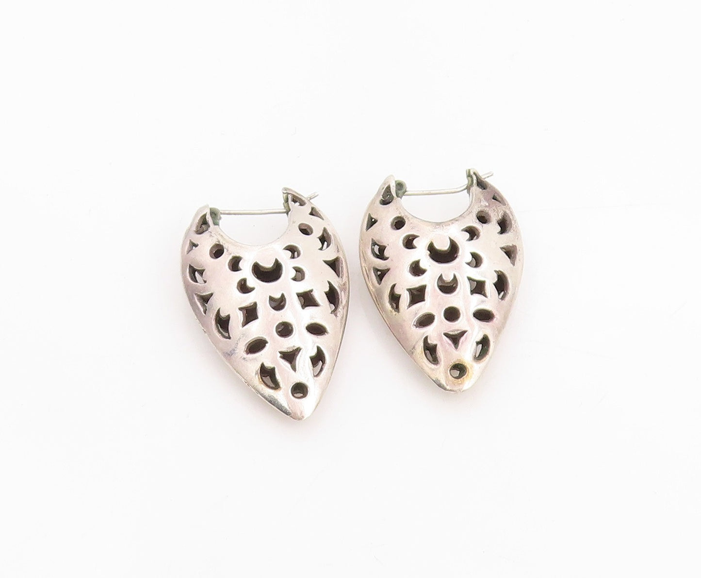 925 Sterling Silver Vintage Earrings JOHN HARDY Celestial Cut Out Drops  EG13715