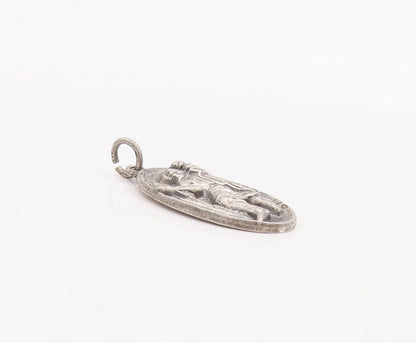 925 Sterling Silver Vintage Pendant HAYWARD Solid Religious Carved Man  PT23118