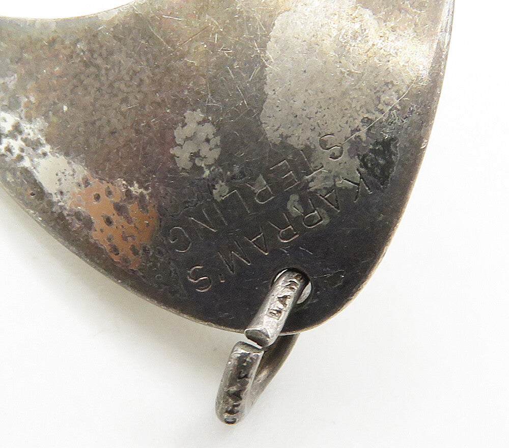 ALFRED KARRAM 925 Silver  Vintage Freshwater Pearl Modernist Pendant  PT12377