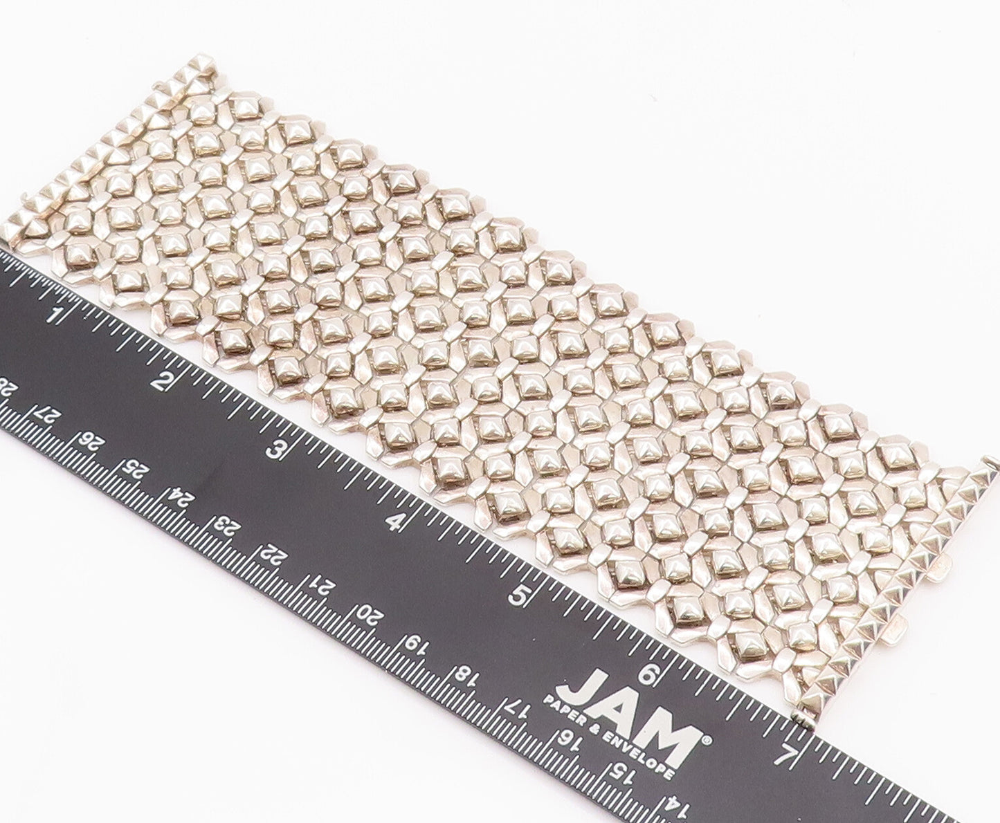 925 Sterling Silver Vintage Bracelet STEPHEN WEBSTER Heavy Woven Mesh  BT10459
