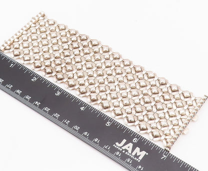 925 Sterling Silver Vintage Bracelet STEPHEN WEBSTER Heavy Woven Mesh  BT10459