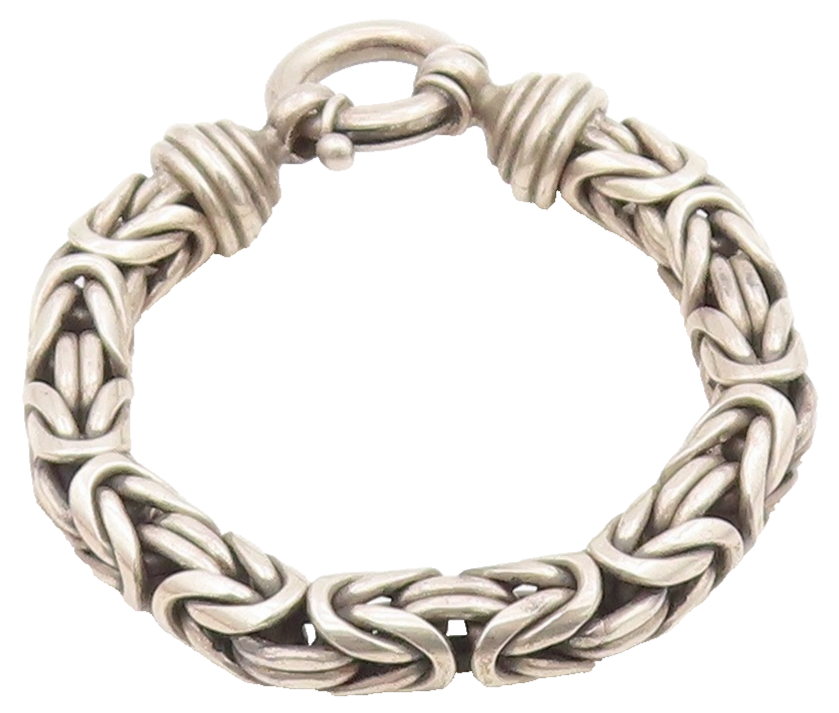 925 Sterling Silver Vintage Bracelet Solid Byzantine Link Chain HEAVY  BT11560