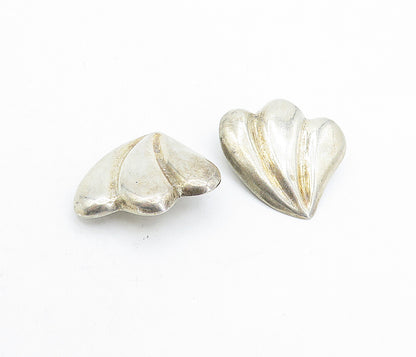 MEXICO 925 Sterling Silver  Vintage Smooth Fluted Design Drop Earrings  EG2692