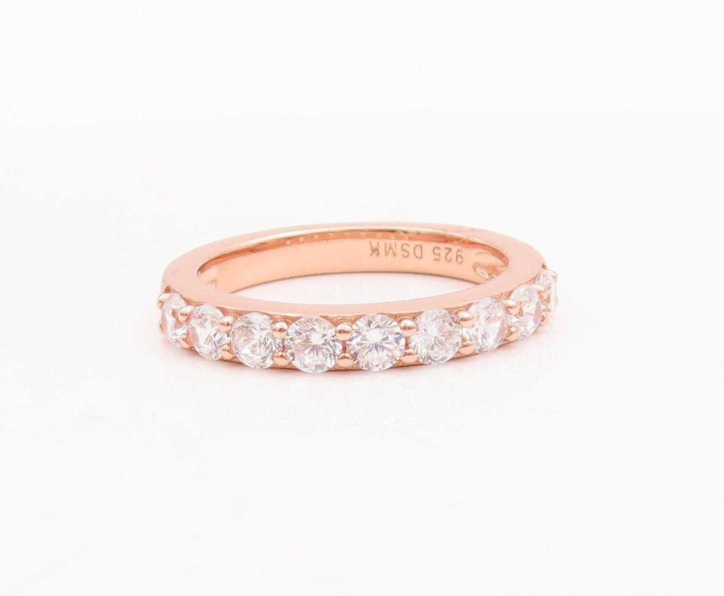 925 Sterling Silver Vintage Ring Rose Gold Plated Topaz 4 Ring Set Sz 7  RG29230