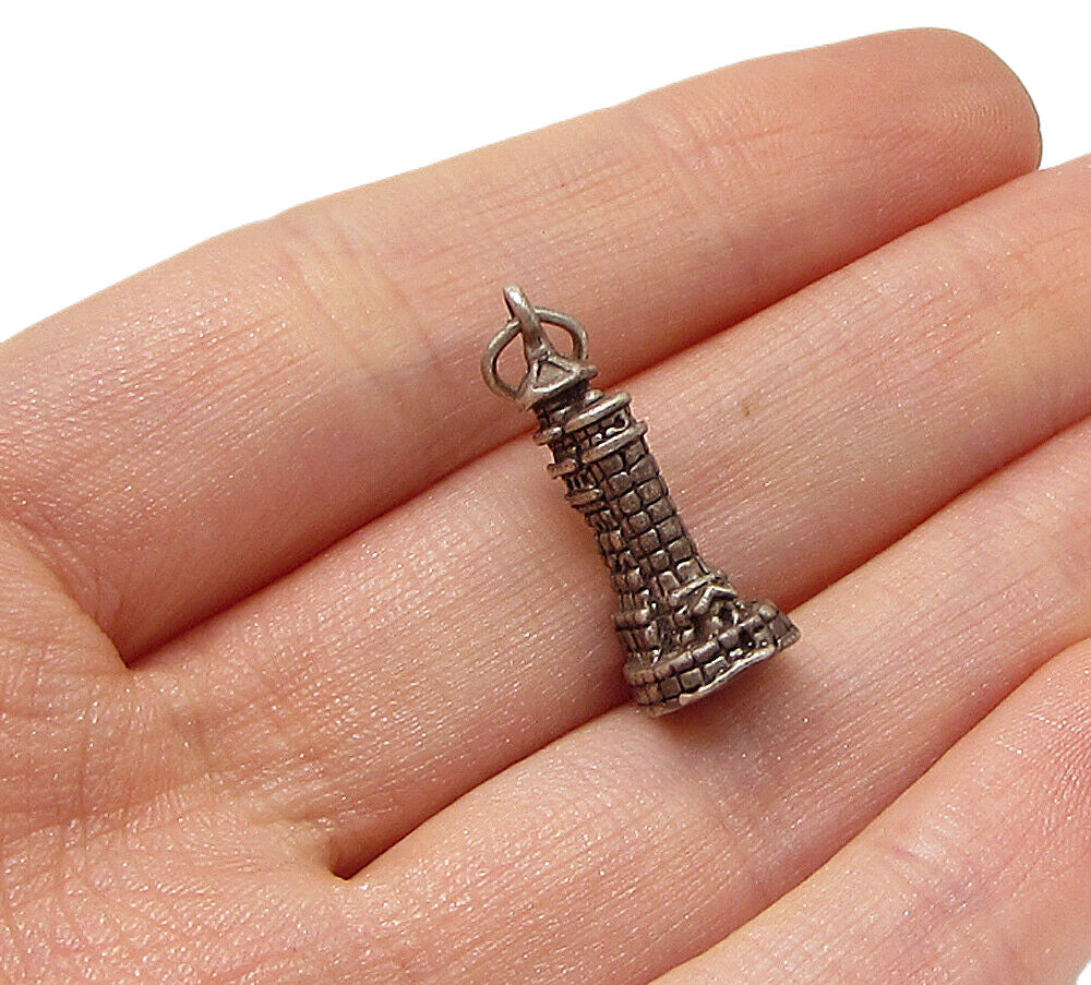925 Sterling Silver  Vintage High Towers Charm Pendant  PT2203