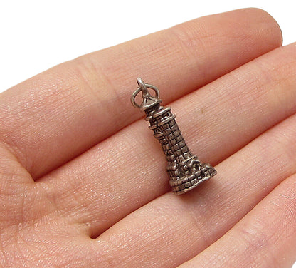 925 Sterling Silver  Vintage High Towers Charm Pendant  PT2203