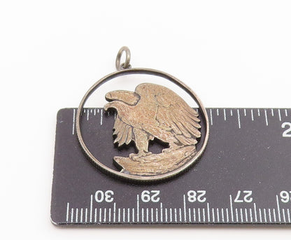 925 Sterling Silver Vintage Pendant American Eagle Coin Cutout Charm  PT26570