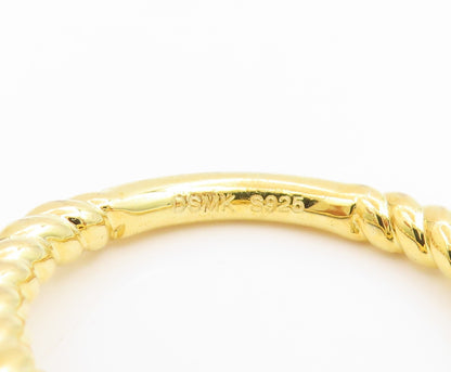 925 Sterling Silver Vintage Ring Gold Plated Love Heart Knot  Sz 10  RG35791