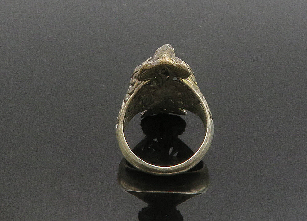 SARDA 925 Sterling Silver Vintage Elephant's Head Swirl Band Ring Sz 8 RG19958