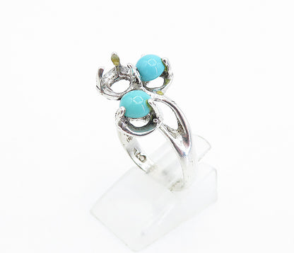 MEXICO 925 Silver  Vintage Turquoise Sculpted Statement Ring Sz 7.5  RG5295