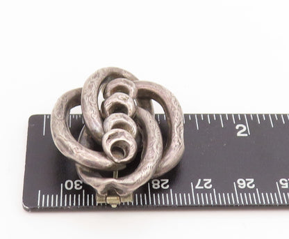 925 Sterling Silver Vintage Brooch Pin Antique Intertwined Knot Design  BP12247