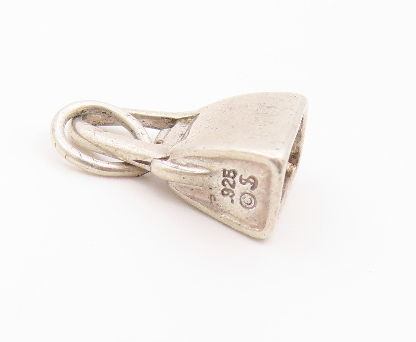 925 Sterling Silver  Vintage Shiny Petite Hand Bag Purse Pendant  PT18798