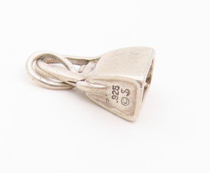 925 Sterling Silver  Vintage Shiny Petite Hand Bag Purse Pendant  PT18798