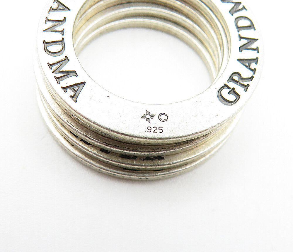 925 Sterling Silver  Vintage Love Etched Stacker Band Rings Sz 4.5  RG4363