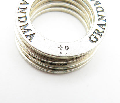 925 Sterling Silver  Vintage Love Etched Stacker Band Rings Sz 4.5  RG4363