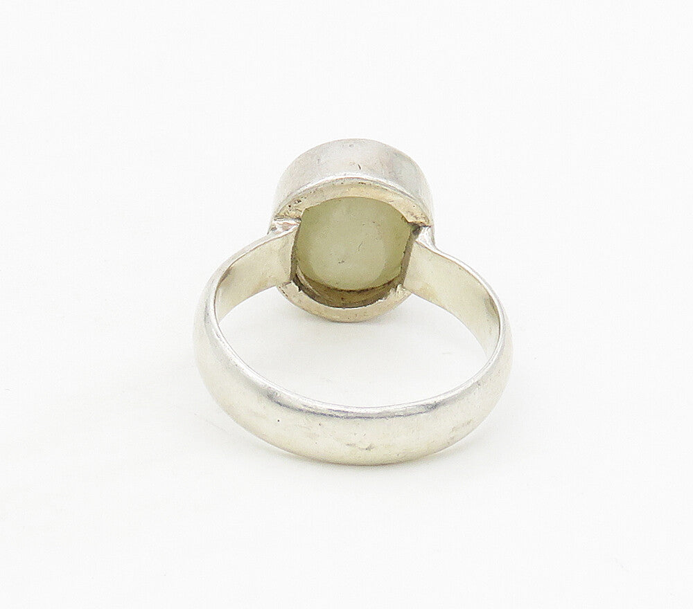 925 Sterling Silver  Vintage Faceted Quartz Smooth Cocktail Ring Sz 7  RG16933