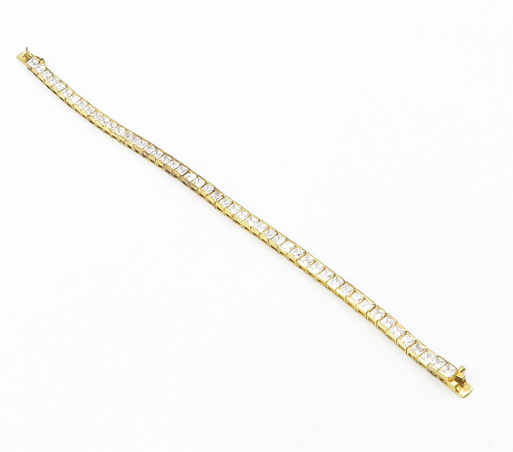 ROSS SIMON 925 Silver  Cubic Zirconia Gold Plated Shiny Chain Bracelet  BT6006