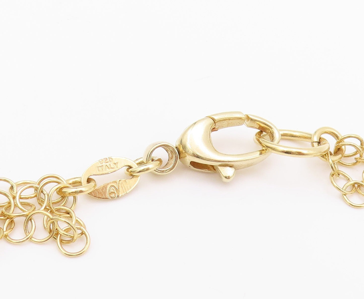 925 Sterling Silver Vintage Necklace Gold Plated Multi Cutout Designer  NE4506