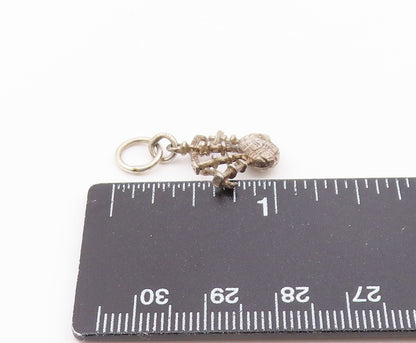925 Sterling Silver  Vintage Shiny Petite Bag Pipe Instrument Pendant  PT16524