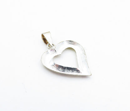 925 Sterling Silver  Vintage Petite Minimalist Open Love Heart Pendant  PT2646