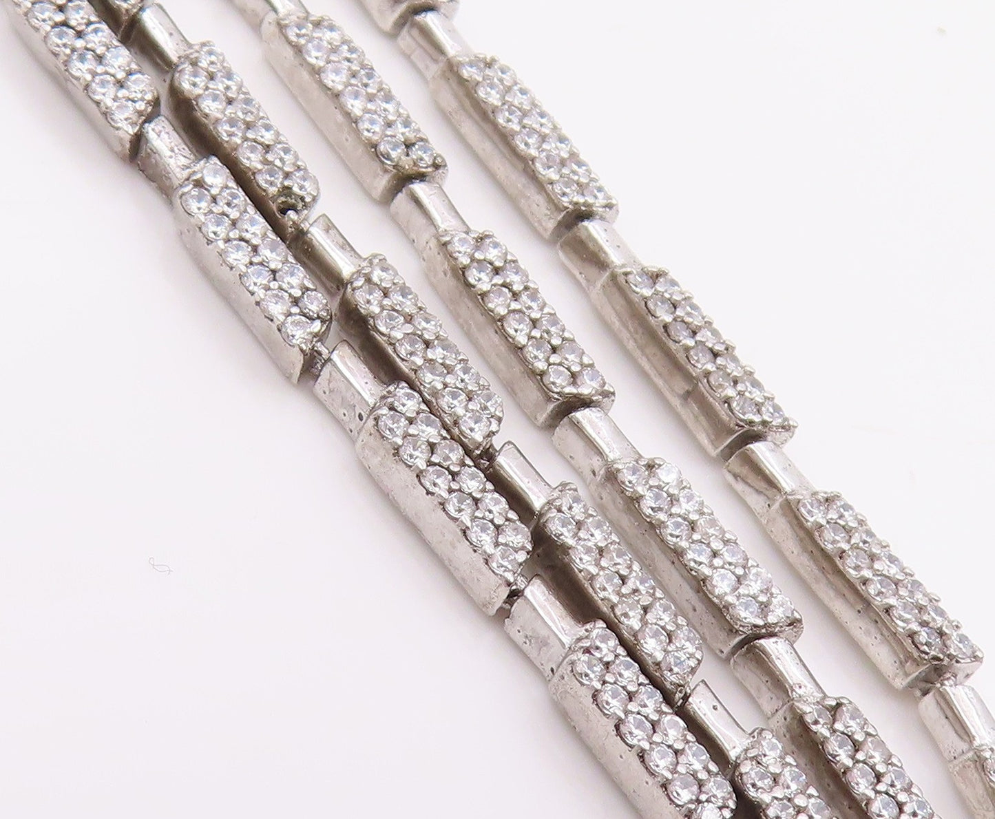 925 Sterling Silver Vintage Earrings CZ Elegant Geometric Linear Drop  EG14231