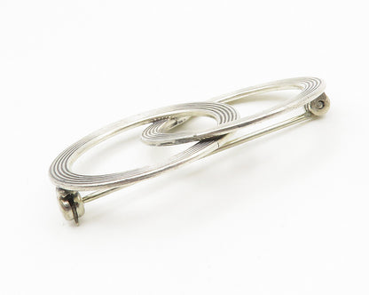 BEAU 925 Sterling Silver  Vintage Open Circles Interlocked Brooch Pin  BP5413