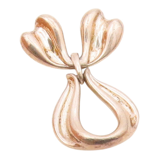 KABANA 925 Sterling Silver  Vintage Shiny Bow Tied Ribbon Pendant  PT16074