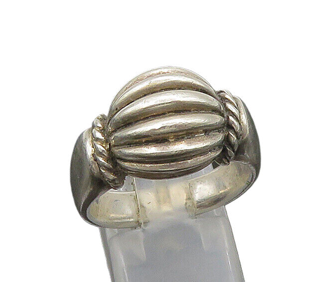 ESPO SIG 925 Silver  Vintage Shiny Fluted Dome Twist Band Ring Sz 9  RG22836