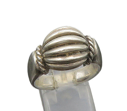 ESPO SIG 925 Silver  Vintage Shiny Fluted Dome Twist Band Ring Sz 9  RG22836