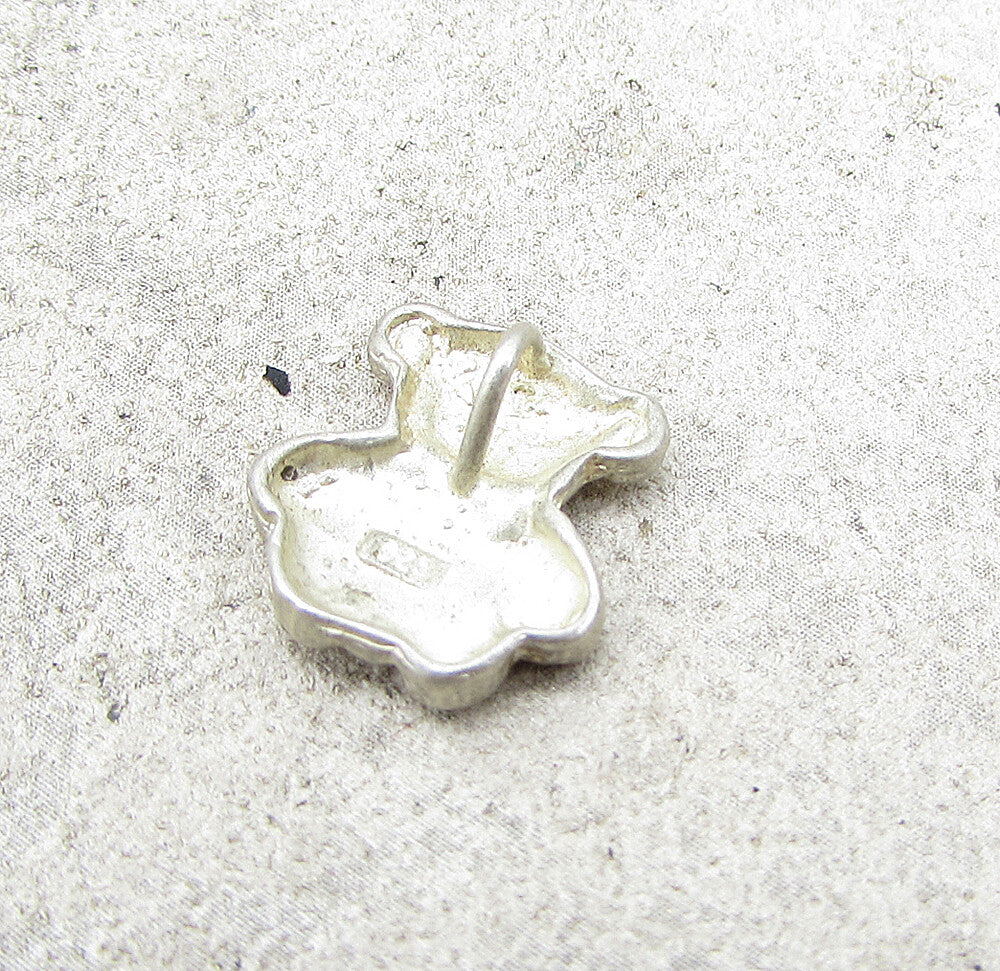 925 Sterling Silver  Vintage Etching Detail Teddy Bear Pendant  PT1343