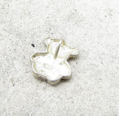 925 Sterling Silver  Vintage Etching Detail Teddy Bear Pendant  PT1343