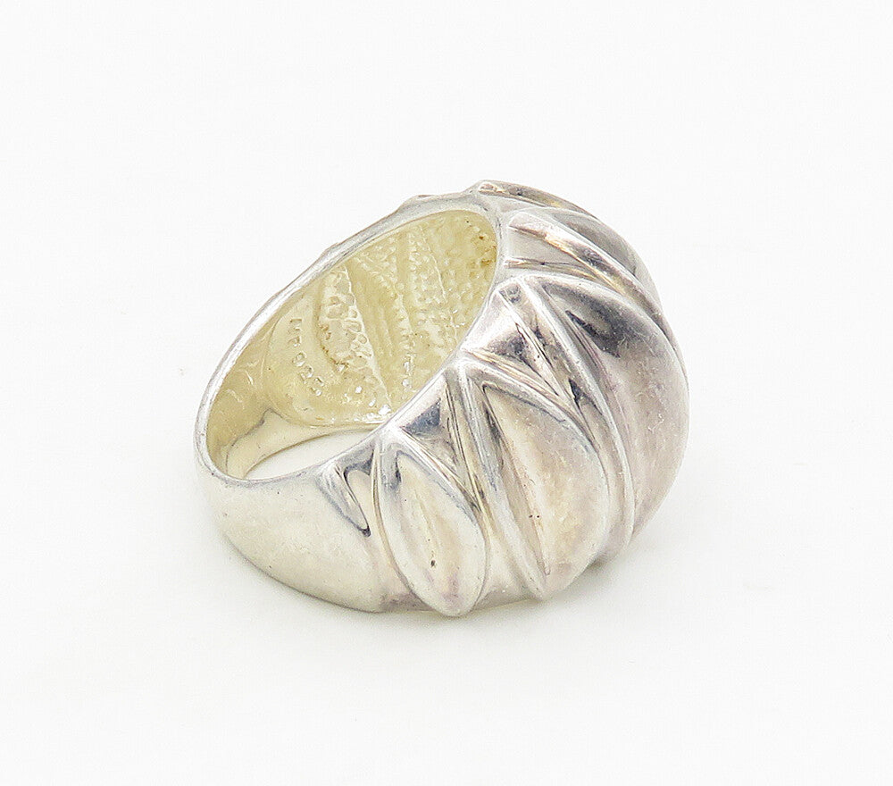 925 Sterling Silver  Vintage Shiny Concave Dome Band Ring Sz 7  RG16894