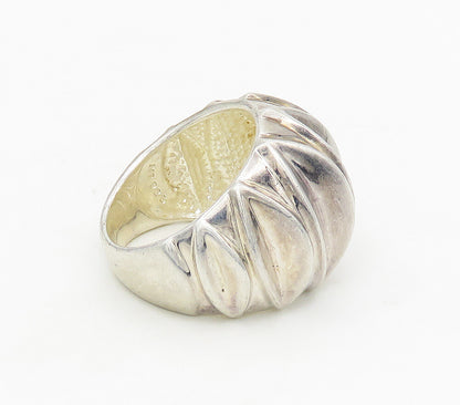 925 Sterling Silver  Vintage Shiny Concave Dome Band Ring Sz 7  RG16894