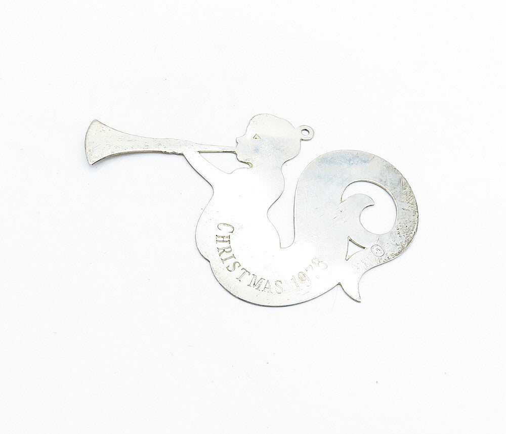 STIEFF 925 Silver  Vintage Christmas 1978 Trumpet Player Swirl Pendant  PT4485