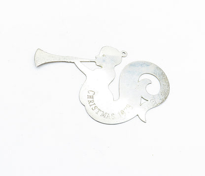 STIEFF 925 Silver  Vintage Christmas 1978 Trumpet Player Swirl Pendant  PT4485