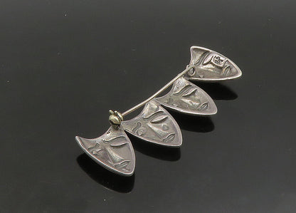 925 Sterling Silver  Vintage Modernist Drama Theater Masks Brooch Pin  BP9096