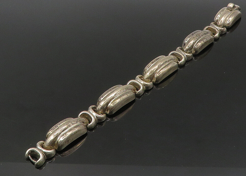 BAYANIHAN 925 Sterling Silver  Vintage Hollow Fluted Chain Bracelet  BT8952