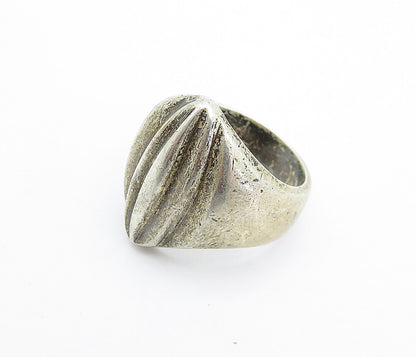 MEXICO 925 Sterling Silver  Vintage  Dark Tone Fluted Band Ring Sz 7  RG4831