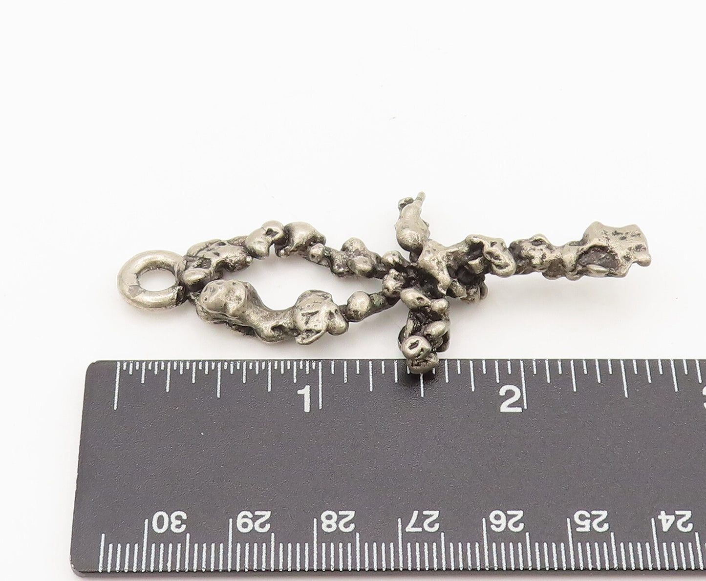 925 Sterling Silver  Vintage Brutalist Solid Celtic Cross Pendant  PT22295