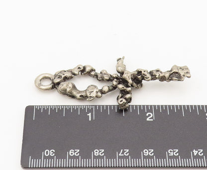 925 Sterling Silver  Vintage Brutalist Solid Celtic Cross Pendant  PT22295