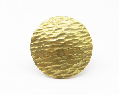925 Sterling Silver  Vintage Shiny Textured Round Cocktail Ring Sz 7  RG10813