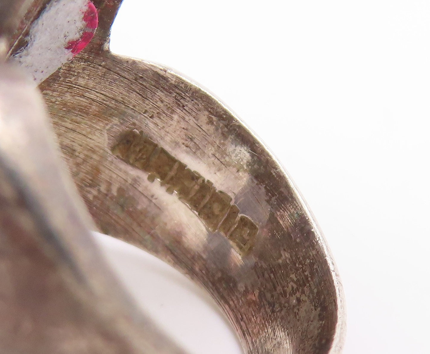 925 Sterling Silver Vintage Ring MEXICO Solid Abstract Loop Band  Sz 8  RG34691