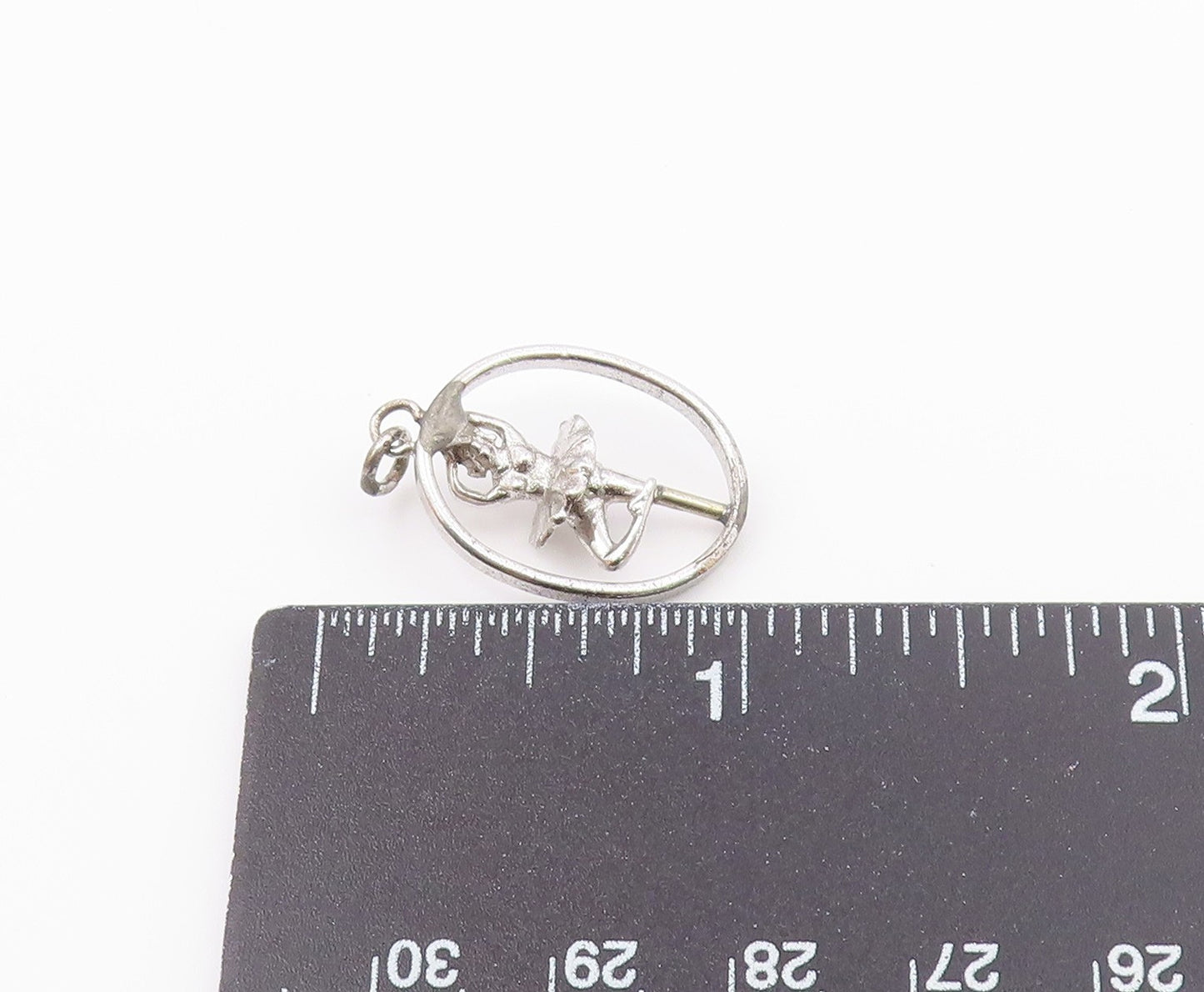 925 Sterling Silver  Vintage Shiny Ballet Dancer Petite Pendant  PT18464