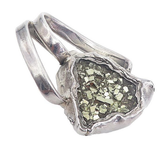 925 Sterling Silver Vintage Gemstone Sculpted Design LARGE Pendant  PT6206