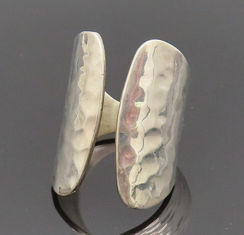 DDD MEXICO 925 Sterling Silver Vintage Hammered Wrap  Ring Sz 10  RG26315