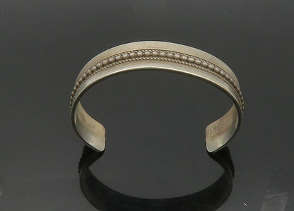 RON Y. NAVAJO 925 Silver  Vintage Dark Tone Bubble Twist Cuff Bracelet  BT8362