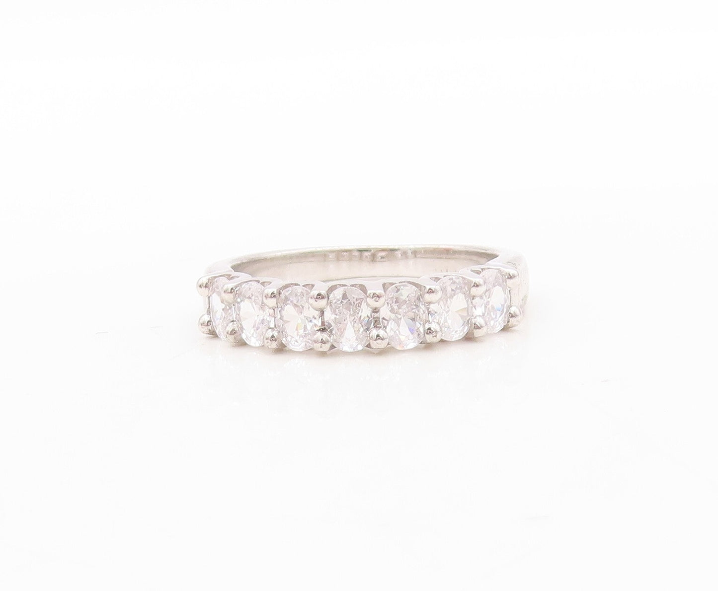 925 Sterling Silver Vintage Ring Minimalist Round Cut CZ Band  Sz 7  RG30883