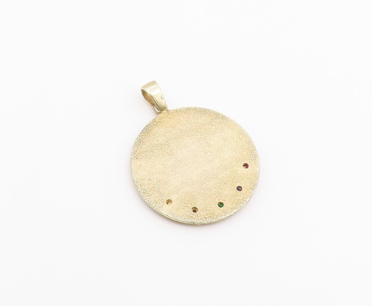 925 Sterling Silver Vintage Pendant Gold Plated CZ Evil Eye Medallion  PT26499
